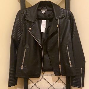 Faux leather motojacket